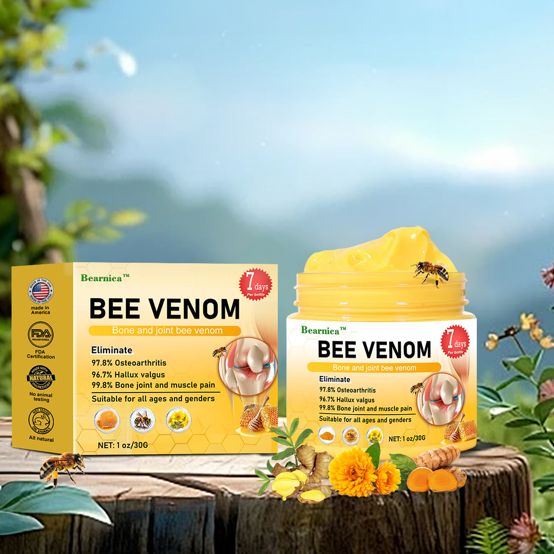 🐝Bearnica™ Crema Avansată pentru Tratamentul Articulatiilor şi Oaselor cu Venin de Albine (ultima zi de vânzare,reducere de 80%)